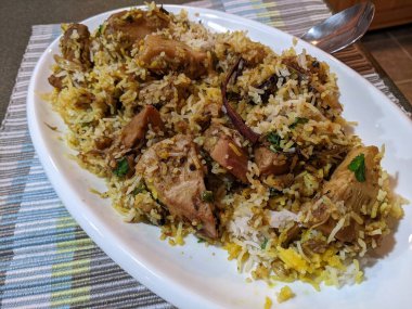 Bir tabak Jackfruit veya Kathal Biryani veya Pulao.