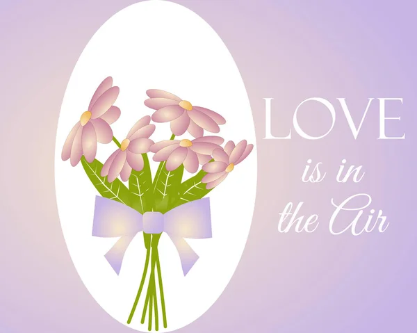 Jahrestag Valentinstag Karte Mit Text Liebe Liegt Der Luft — Stockfoto
