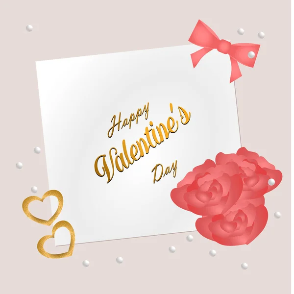 Rose Con Biglietto Auguri Buon San Valentino — Foto Stock