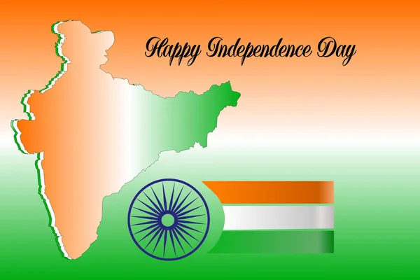 Indischer Unabhängigkeitstag Mit Trikolore Flagge August — Stockvektor