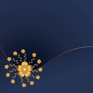 Özgeçmiş için yaprakları, davetiye kartları ve şablonları olan altın soyut Mandal çiçekleri.