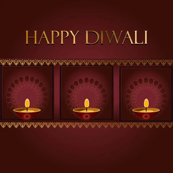 Diwali Deepavali Festival Hindú Luces Que Conmemora Triunfo Del Bien — Vector de stock