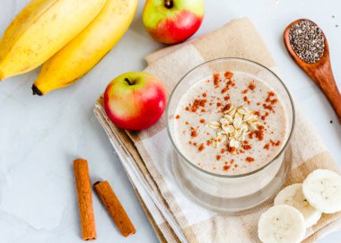 Gözlüklü Yulaf Ezmesi Smoothie, Sağlıklı Yemek Fotoğrafçılığı 