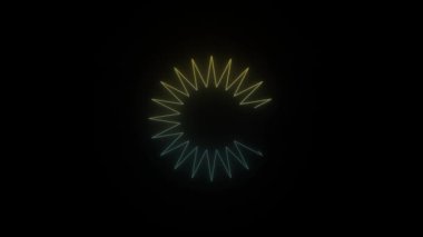 Siyah arka planda parlayan neon erkekler karakter simgesi. Projen için 4K video.