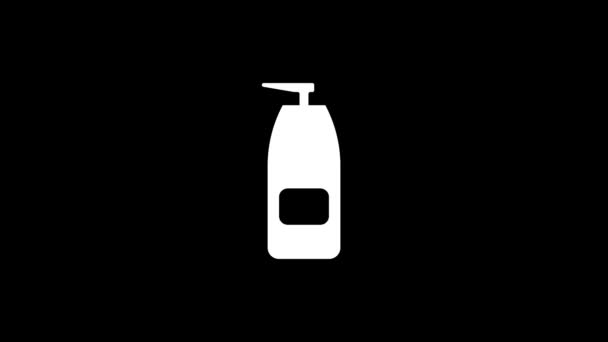 在黑色背景上闪烁着液体肥皂图标 为您的视频项目创作4K段视频 — 图库视频影像