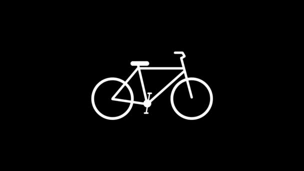 Glitch Bicycle Icon Black Background Creative Footage Your Video Project — Stock Video