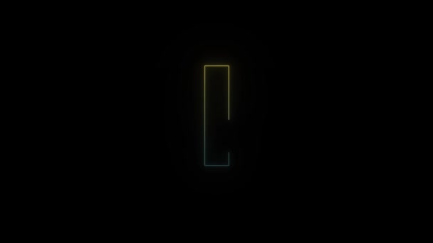 Glowing Neon Stylish Letter Icon Black Background Video Your Project — Stock Video