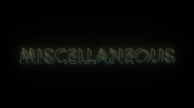 Siyah arkaplanda parlayan neon çeşitliliği olan kelime simgesi. Projen için 4K video.