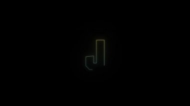 Siyah arkaplanda parlayan neon I harfi simgesi. Projen için 4K video.