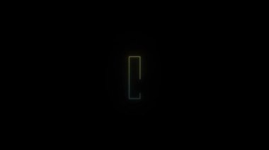 Siyah arkaplanda parlayan neon I harfi simgesi. Projen için 4K video.