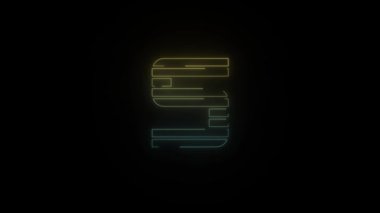 Siyah arkaplanda parıldayan neon 80 'in S harfi simgesi. Projen için 4K video.