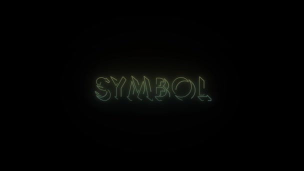 Świecący Neon Symbol Słowo Ikona Czarnym Tle Wideo Dla Twojego — Wideo stockowe
