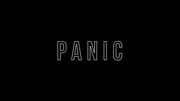 Glitch Panic Icon Black Background Creative Footage Your Video Project — Stock Video