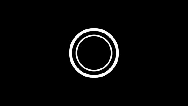 黒の背景にグリッチサークルアイコン ビデオプロジェクトのための創造的な4K映像 — ストック動画