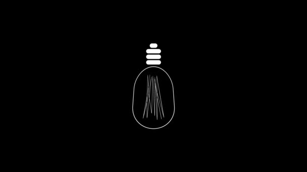 Glitch Old Light Bulb Icon Black Background Creative Footage Your — Stock Video