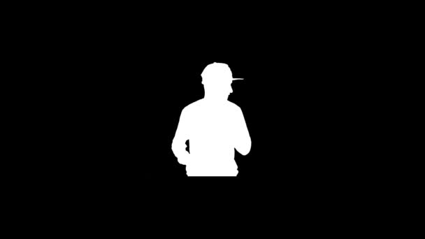 Glitch Cool Guy Icon Black Background Creative Footage Your Video — Stock Video