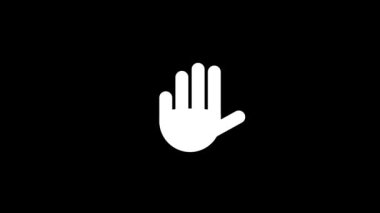 Siyah arkaplanda arızalı el simgesi. Video projeniz için yaratıcı 4k görüntüleri.
