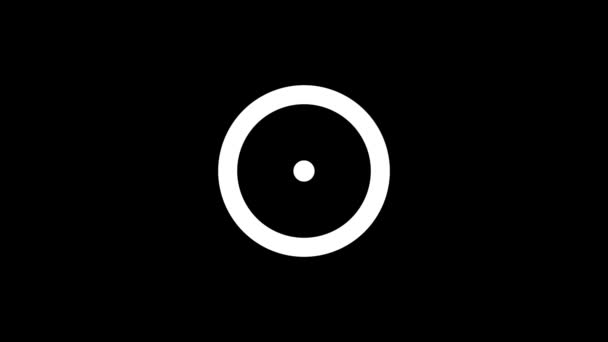 黒の背景にドットアイコンのグリッチサークル ビデオプロジェクトのための創造的な4K映像 — ストック動画