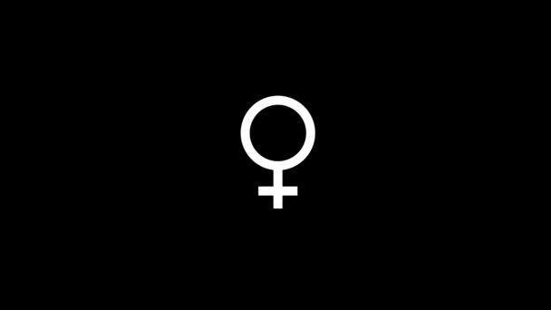 Glitch Women Icon Black Background Creative Footage Your Video Project — Stock Video