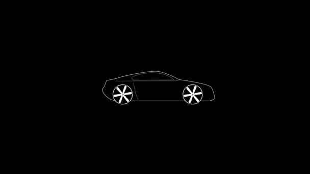 Glitch Car Icon Black Background Creative Footage Your Video Project — Stock Video