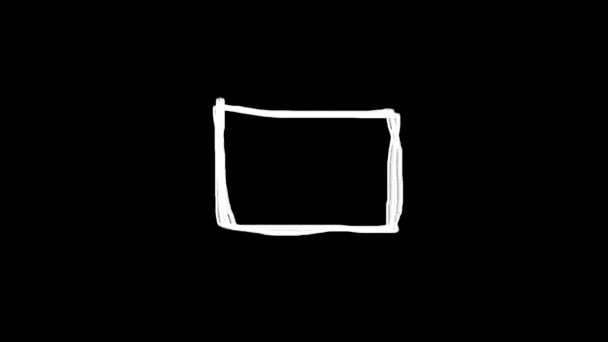 黒の背景に滑らかな長方形のアイコンをグリッチしません ビデオプロジェクトのための創造的な4K映像 — ストック動画
