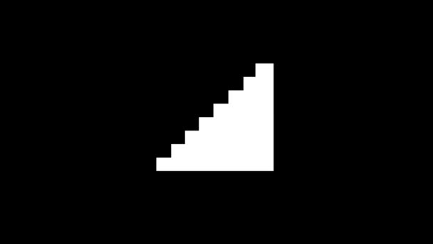 Glitch Stairs Icon Black Background Creative Footage Your Video Project — Stock Video