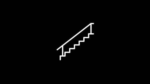 Gleittreppe Mit Geländer Symbol Auf Schwarzem Hintergrund Kreatives Material Für — Stockvideo
