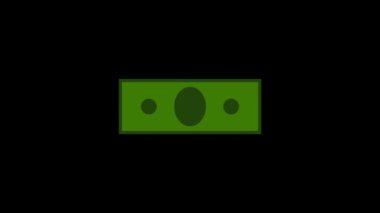 Siyah arka planda arıza dolar simgesi. Video projeniz için yaratıcı 4k görüntüleri.