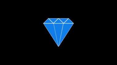 Siyah arkaplanda arızalı elmas simgesi. Video projeniz için yaratıcı 4k görüntüleri.