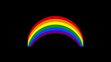 Siyah arkaplanda arızalı Igbt gökkuşağı simgesi. Video projeniz için yaratıcı 4k görüntüleri.