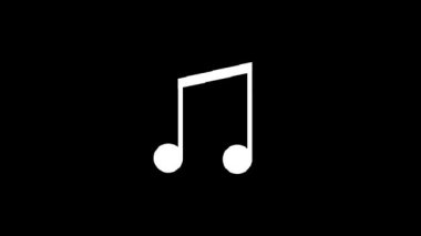 Siyah arkaplanda arıza nota simgesi. Video projeniz için yaratıcı 4k görüntüleri.