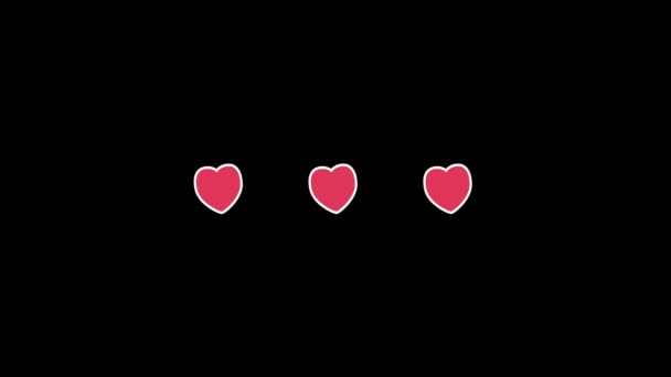 Glitch Hearts Icon Black Background Creative Footage Your Video Project — Stock Video