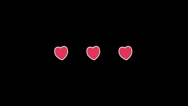 Icono Corazones Fallidos Sobre Fondo Negro Imágenes Creativas Para Proyecto — Vídeo de stock