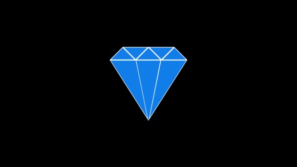 Glitch Diamond Icon Black Background Creative Footage Your Video Project — Stockvideo