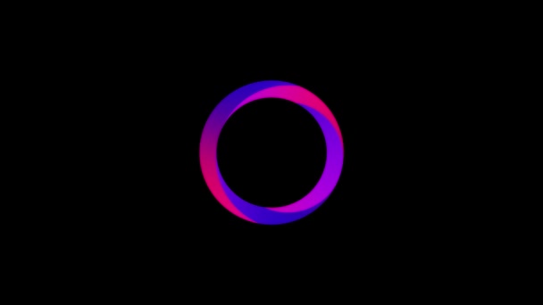 Glitch Circle Icon Black Background Creative Footage Your Video Project — Stock Video