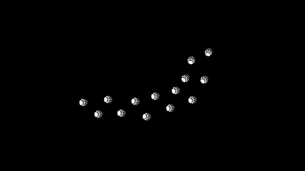 Glitch Ζώο Πατούσες Εικονίδιο Μαύρο Φόντο Δημιουργικό Υλικό Για Video — Αρχείο Βίντεο