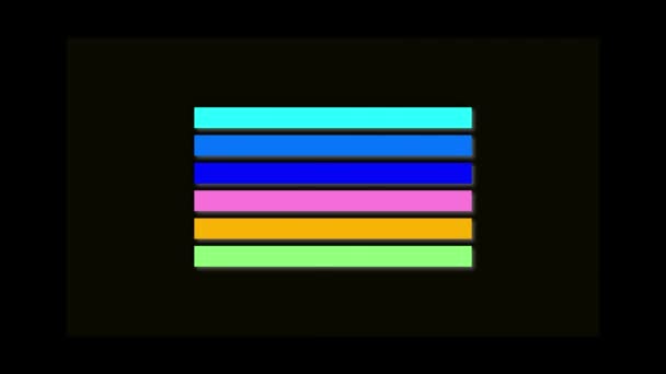 Glitch Colored Rectangles Icon Black Background Creative Footage Your Video — Stockvideo