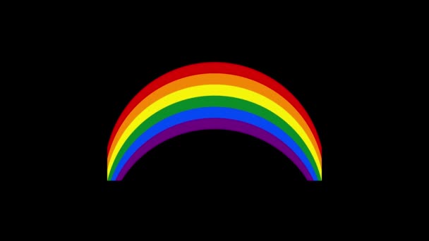 Glitch Lgbt Rainbow Icon Black Background Creative Footage Your Video — 图库视频影像