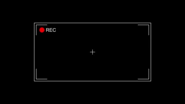 Glitch Camera Screen Information Icon Black Background Creative Footage Your – Stock-video