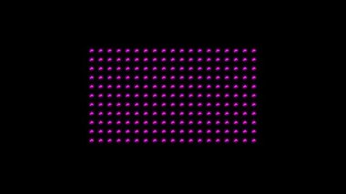 Siyah arkaplanda arızalı mor figürler simgesi. Video projeniz için yaratıcı 4k görüntüleri.