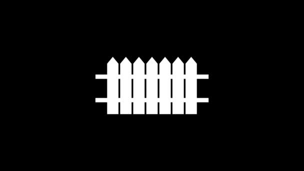 Glitch Fence Icon Black Background Creative Footage Your Video Project — Stock Video