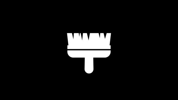 Glitch Pinsel Symbol Auf Schwarzem Hintergrund Kreatives Material Für Ihr — Stockvideo