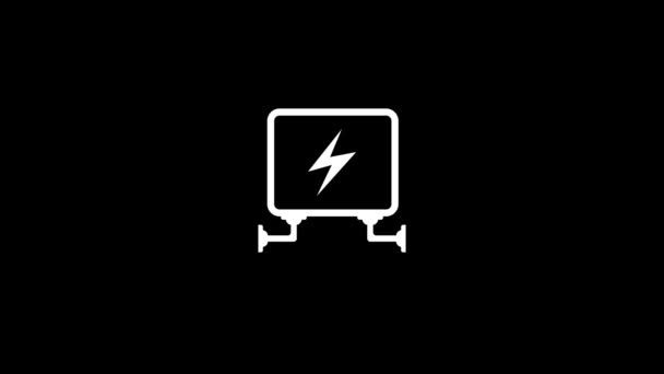 Glitch Electric Shield Icon Black Background Creative Footage Your Video — стоковое видео