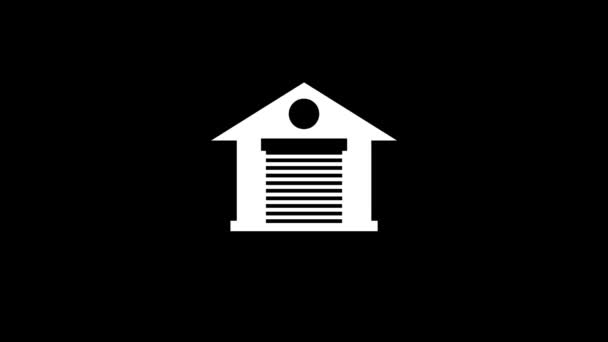 Glitch Garage Icon Black Background Creative Footage Your Video Project — Wideo stockowe