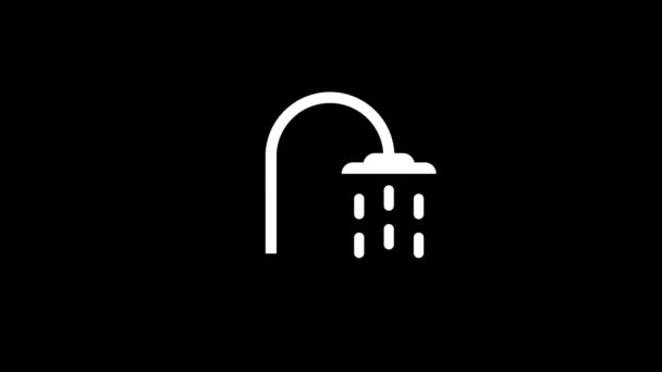 Glitch Shower Icon Black Background Creative Footage Your Video Project — 图库视频影像