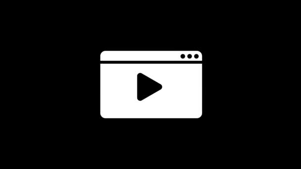 Glitch Video Playback Icon Black Background Creative Footage Your Video — Vídeo de Stock