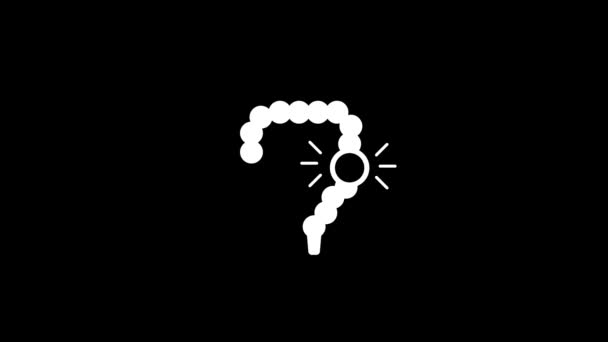 Glitch Colic Intestine Icon Black Background Creative Footage Your Video — Vídeo de Stock