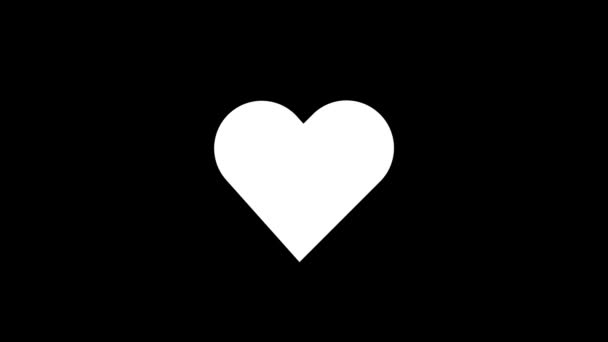 Glitch Heart Icon Black Background Creative Footage Your Video Project — Stock Video