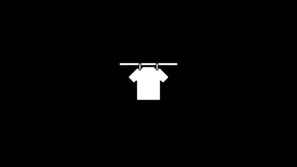 Glitch Shirt Drying Icon Black Background Creative Footage Your Video — Stockvideo