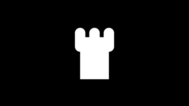 Glitch Castle Tower Icon Black Background Creative Footage Your Video — Wideo stockowe